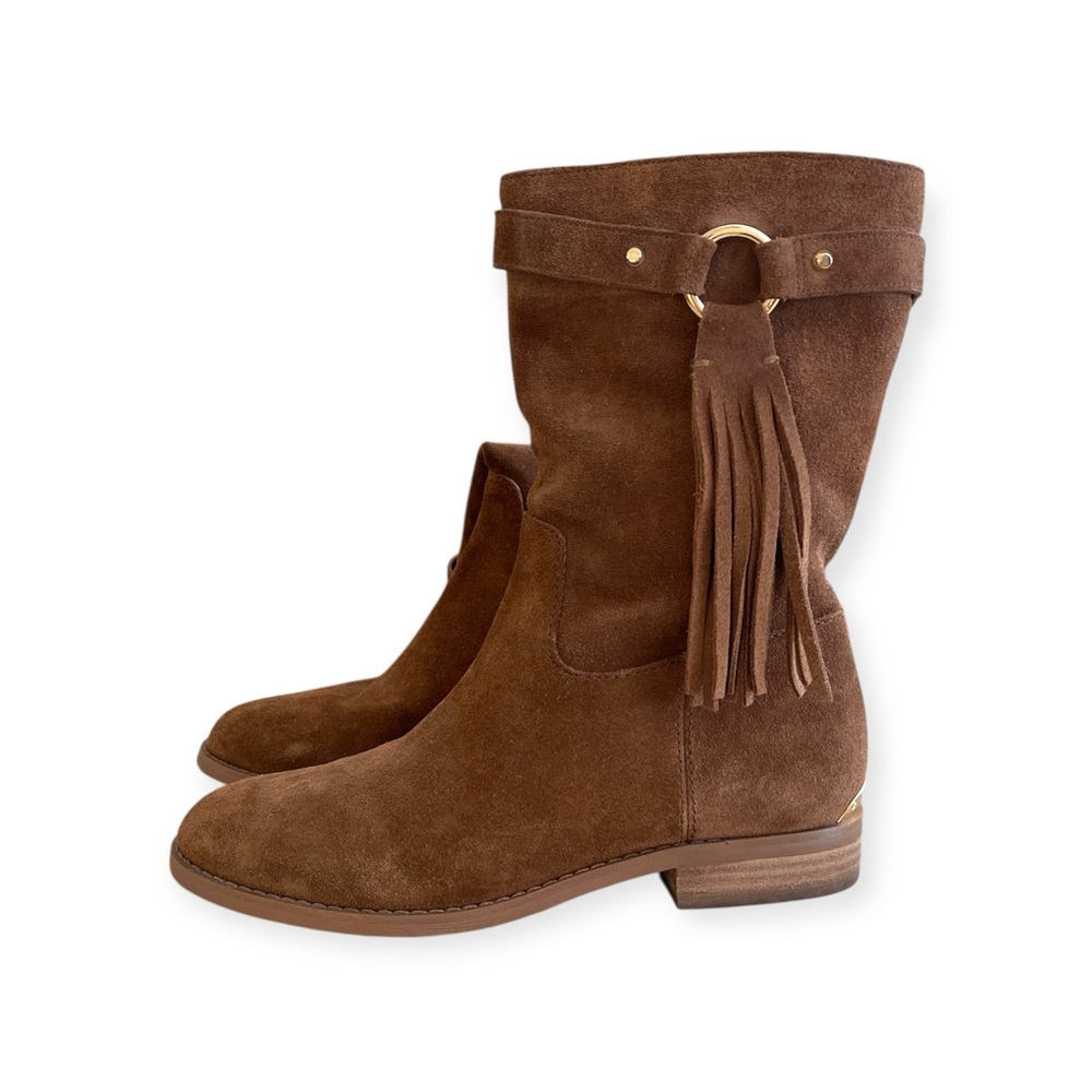 Michael Kors Brown Suede Tassel Boots